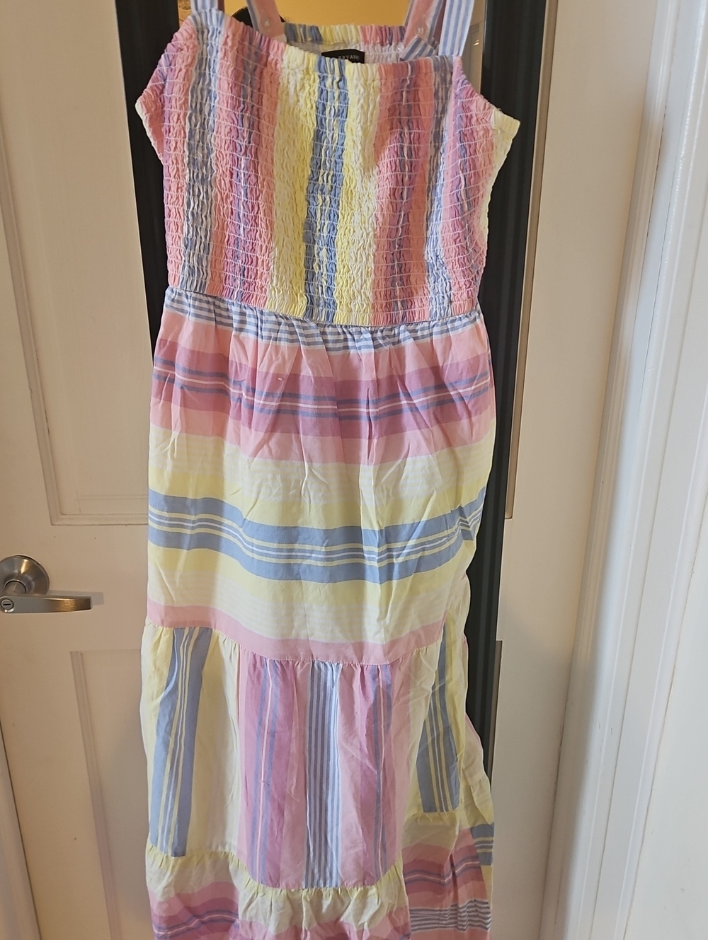 Lane Bryant Pastel Striped Sundress in Pink, Yellow, Blue